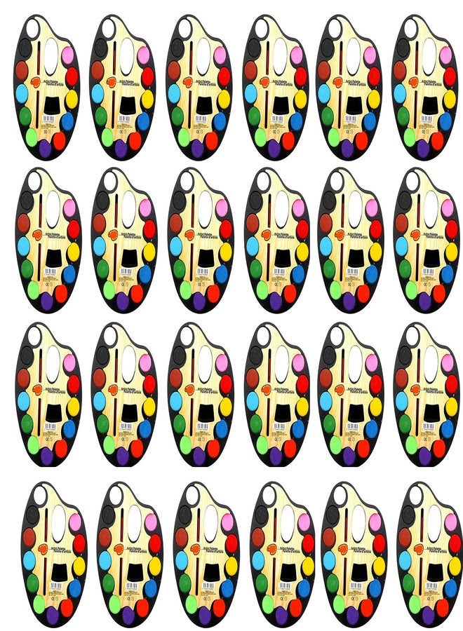 Art Bundle Artistic Palette with 12 shades Water Color+ Artist Paint Brush for Kids | Best Birthday Return gifts for kids,Birthday Return Gift for Kids of All Age Group at Bulk- (Set of 24) - Image 1